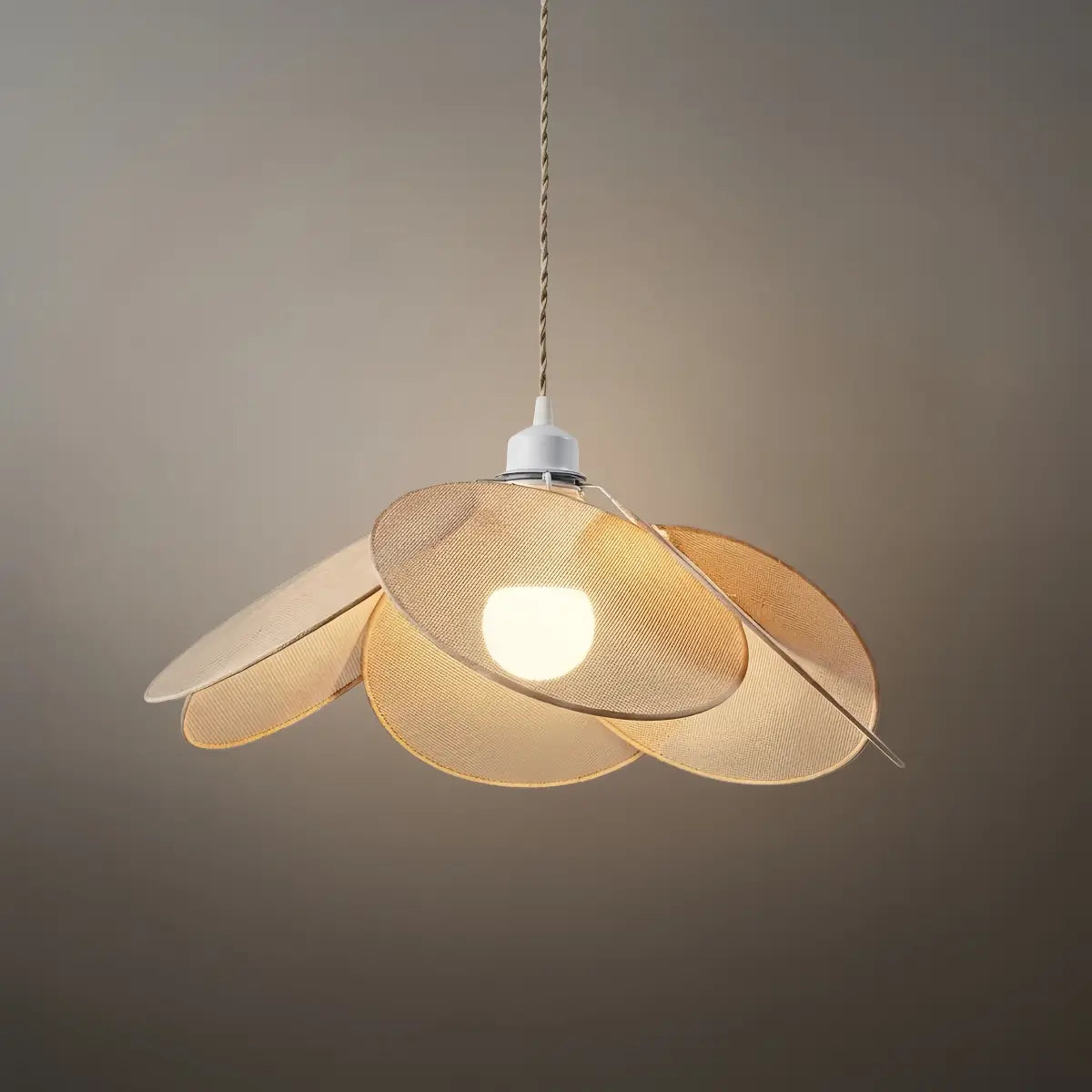 Zenno Farmhouse Metal & Fabric Pendant Light